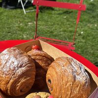 Chocolate croissants, smartie cookie and strawberry biscoff croissant   at Clara Cakes in Lobethal