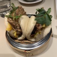 Tempeh dumplings   at Departure Restaurant and Lounge in Portland