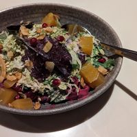 Roasted Beet & Brussels Salad at Departure Restaurant and Lounge in Portland