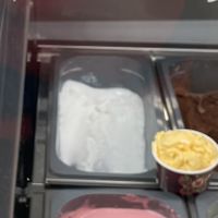 Vegan lemon and raspberry sorbet   at Chare Ends Cafe in Lindisfarne