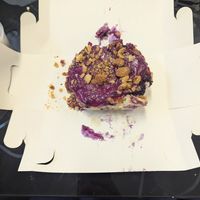 Blueberry bun with crumble topping! at Brownies & Coffee in Norwich