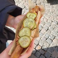Vegan hot dog at Den Okologiske Polsemand - Food Stall in Copenhagen