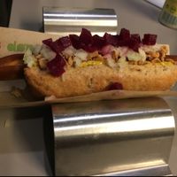 veggie dog at Den Okologiske Polsemand - Food Stall in Copenhagen