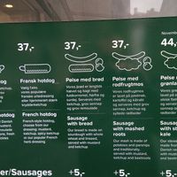 Menu at Den Okologiske Polsemand - Food Stall in Copenhagen