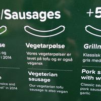 Vegan sausage at Den Okologiske Polsemand - Food Stall in Copenhagen