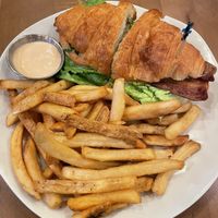 BLT Avocado Croissant, regular fries with Chipotle  at Veggie Grill by Next Level in La Jolla