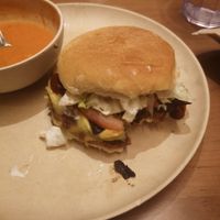 Steakhouse burger at Veggie Grill by Next Level in La Jolla