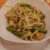 Linguine with pesto, green beans, potatoes and walnuts! at Karin's in Erding