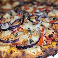 Vegan veggie pizza at Papa Zuzu's Pizza in Kelso