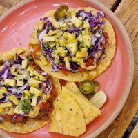 Vegan pulled jackfruit tostadas at Chinita Real Mexican Food Whitefield in Bangalore