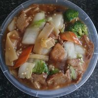 Chow mein vegan pork at 105 Cantonese Takeaway in Wilmslow