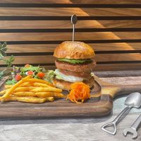 The vegan burger :) at Tomoyasuseisakusho Cafe Asakusabashi - 友安製作所Cafe 浅草橋 in Tokyo