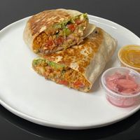 weekday lunch burrito (plated at home) at Situ Tacos in Seattle