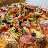 Vegan pepperoni with veggies   at Vegan Pizza  in Denver