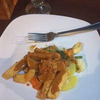 Tofu Tempeh + peanut Sauce (30k) nearly the Same as Gado-Gado. at Healthy Warung Campuhan Restaurant in Ubud