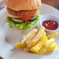 Vegan Bali Burger at Healthy Warung Campuhan Restaurant in Ubud
