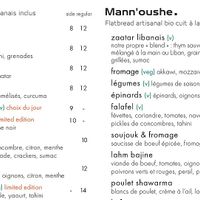 Menu at Eats Thyme in Paris