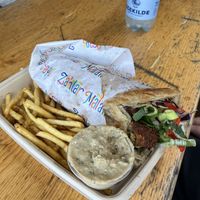 Vegan Falafel Wrap with fries   at Za‘atar - Food Stall in Aarhus