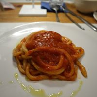 Homemade noodles, and the sauce is fantastic.  at Tenuta Santo Pietro in Pienza