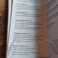 Menu with vegetable salad, 5 September 2024 at Ristorante De Len in Cortina D Ampezzo