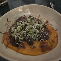 Roasted eggplant dish  at Mouna Cocina Artesana in Mallorca