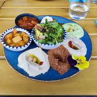 Vegan mezze plate at SimSim City in Zurich