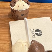 Vegan banana and chocolate sorbet in medium sized cups    at Amorino in Dijon