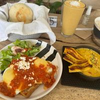 Shakshuka toast with eggs  at Dosis Cafe - Valle in Valle De Bravo