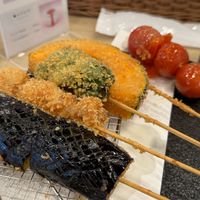 Kushikatsu  at Pivot BASE Cafe & Bar ＠Dotonbori in Osaka