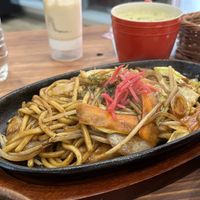 Yakisoba set  at Pivot BASE Cafe & Bar ＠Dotonbori in Osaka