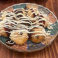 Vegan takoyaki. Koniac instead of tako (octopus) inside.  at Pivot BASE Cafe & Bar ＠Dotonbori in Osaka