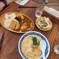 Curry and Tantan Ramen (sorry, was too hungry to wait for the picture ;) at Pivot BASE Cafe & Bar ＠Dotonbori in Osaka