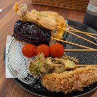 Kushikatsu at Pivot BASE Cafe & Bar ＠Dotonbori in Osaka