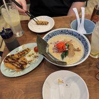 Ramen and cutlet   at Pivot BASE Cafe & Bar ＠Dotonbori in Osaka