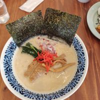 Hearty thick creamy broth at Pivot BASE Cafe & Bar ＠Dotonbori in Osaka