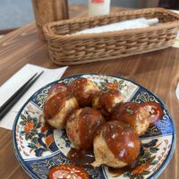 Vegan Takoyaki, comes with vegan Mayo   at Pivot BASE Cafe & Bar ＠Dotonbori in Osaka
