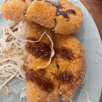 On the menu they have illustrated this coutlet with rice, there was no rice just this.  at Pivot BASE Cafe & Bar ＠Dotonbori in Osaka