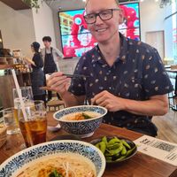 The spicy Ramen at Pivot BASE Cafe & Bar ＠Dotonbori in Osaka