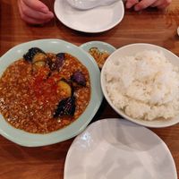 Mspo eggplant and rice at Pivot BASE Cafe & Bar ＠Dotonbori in Osaka