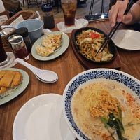 tantan ramen, yakisoba, cutlets, gyoza - all vegan at Pivot BASE Cafe & Bar ＠Dotonbori in Osaka