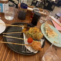 Vegan deep fried vegetables and dumplings   at Pivot BASE Cafe & Bar ＠Dotonbori in Osaka