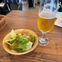 Salad and Drink at Pivot BASE Cafe & Bar ＠Dotonbori in Osaka
