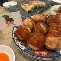Vegan takoyaki  at Pivot BASE Cafe & Bar ＠Dotonbori in Osaka