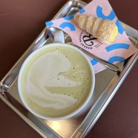 Matcha mit Vanille Hörnchen  at Bakery Bakery  - Schaffhauserplatz in Zurich