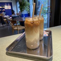 Dirty chai latte, iced  at Bakery Bakery  - Schaffhauserplatz in Zurich