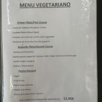 menu (for pilgrims)  at Hotel Asantiago  in Belorado