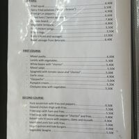 menu (for pilgrims)  at Hotel Asantiago  in Belorado