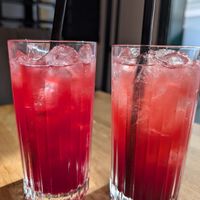 Sour cherry lemonades at Chef & Co in Prague