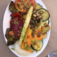 Grilled veg and lentils  at Bercianos1900 in Leon