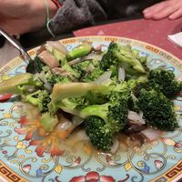 Terribly presented broccoli and shiitake mushrooms. Broccoli was ok though :) at Out of China in Barcelona